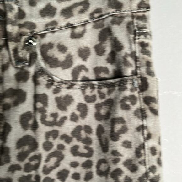 Good American Black and Gray Leopard Print Slim Mid Rise Trousers Size 2 - Picture 5 of 10